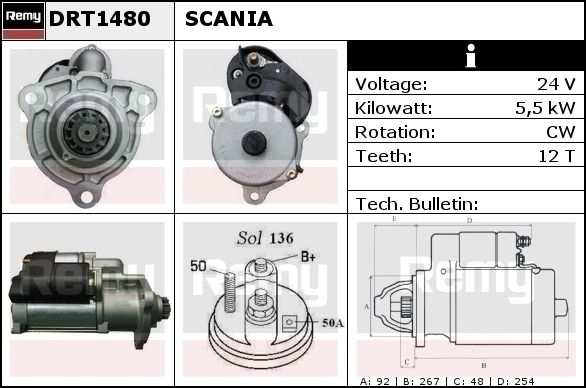 DELCO REMY Стартер DRT1580